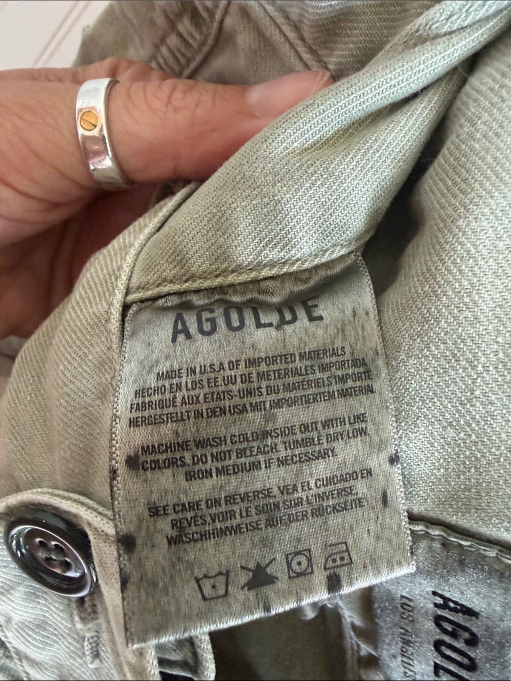 (139)Agolde Olive Utility Cargo Pants - Picture 3 of 7